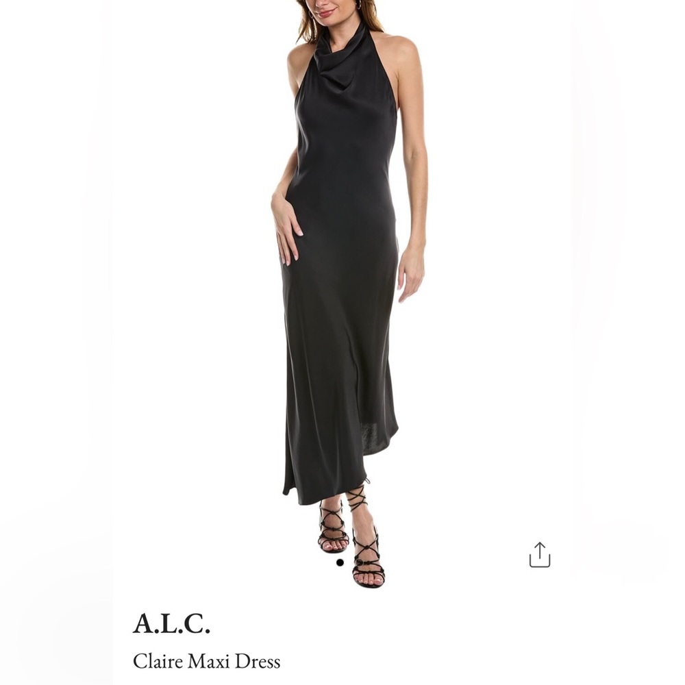 Claire maxi dress in black satin